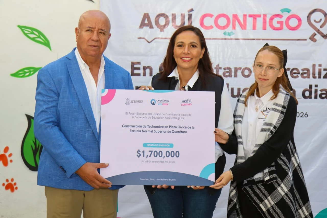 🏫📚 SEDEQ entrega techumbre en la Escuela Normal Superior; inversión supera 1.7 mdp