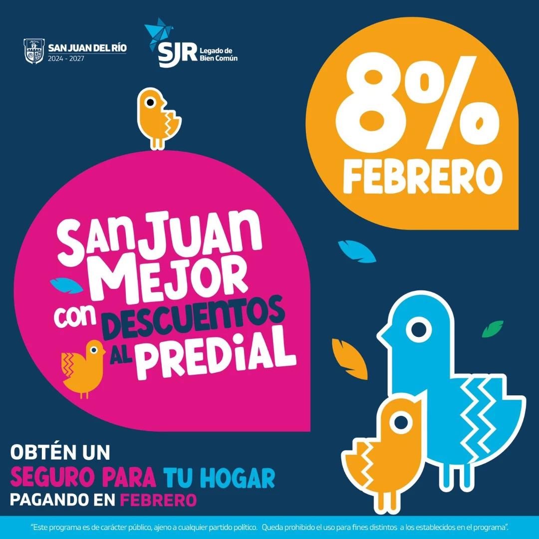 🏡💳 Predial con descuento en febrero fortalece obras y servicios en San Juan del Río