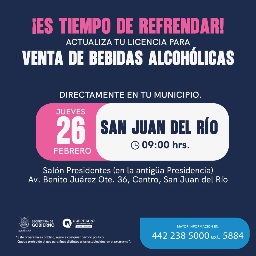 🍻📌 “Refrendo Cerca de Ti” ofrecerá descuentos y asesoría en San Juan del Río