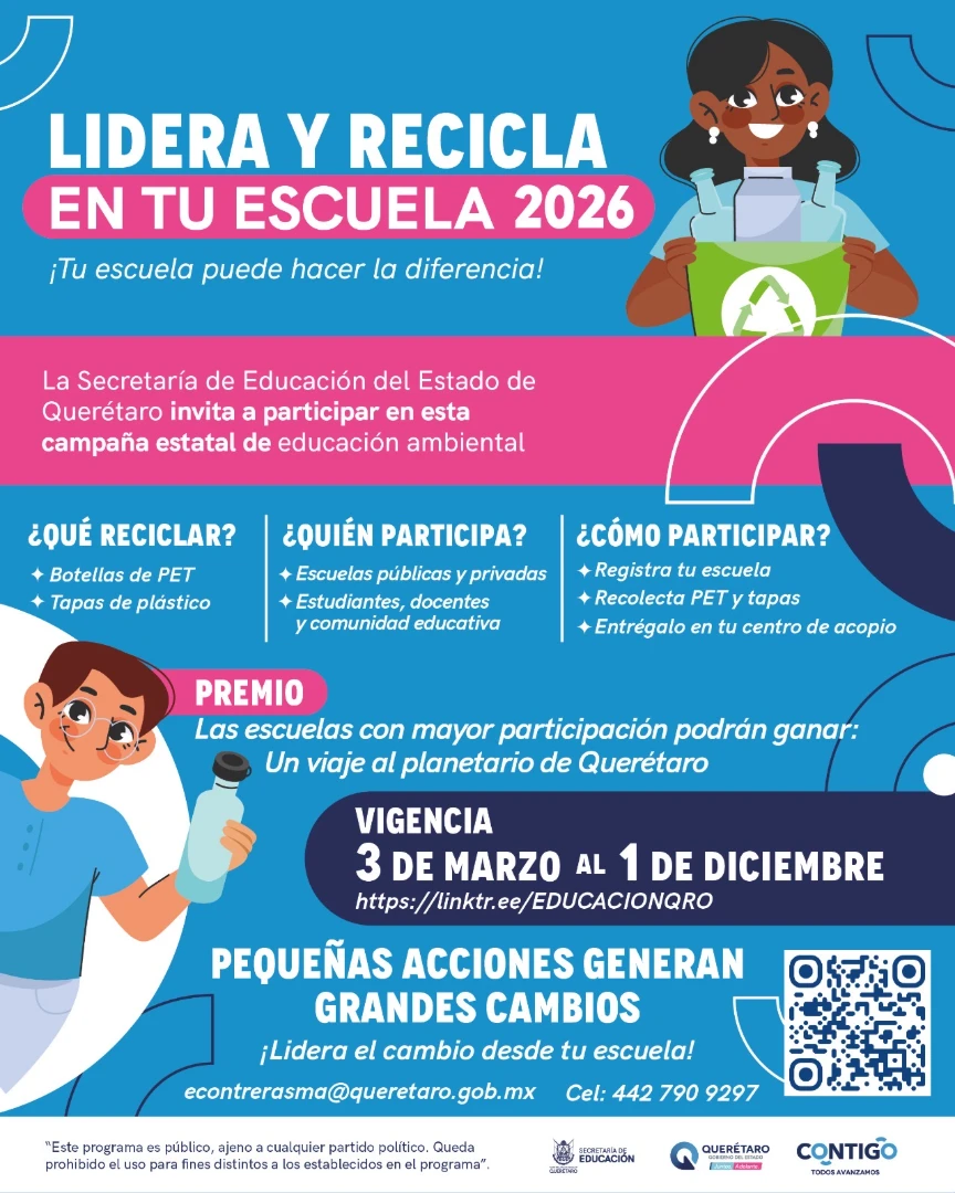 SEDEQ lanza la campaña “Lidera y recicla en tu Escuela 2026”