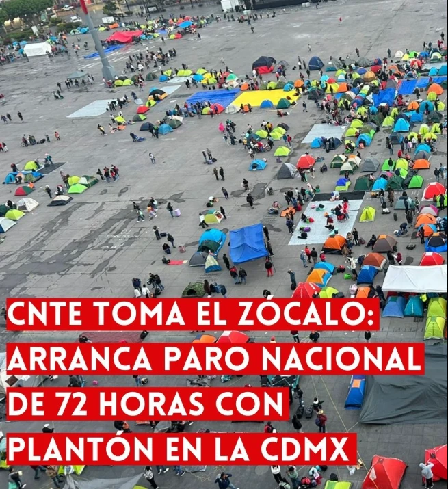 SHEINBAUM LLAMA A LA CNTE A MANIFESTARSE DE FORMA PACÍFICA EN PARO NACIONAL
