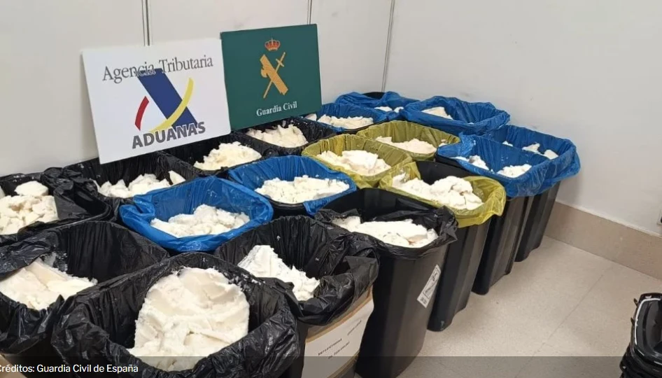 🚨 Golpe al narco en España: aseguran 625 kilos de metanfetamina procedente de México