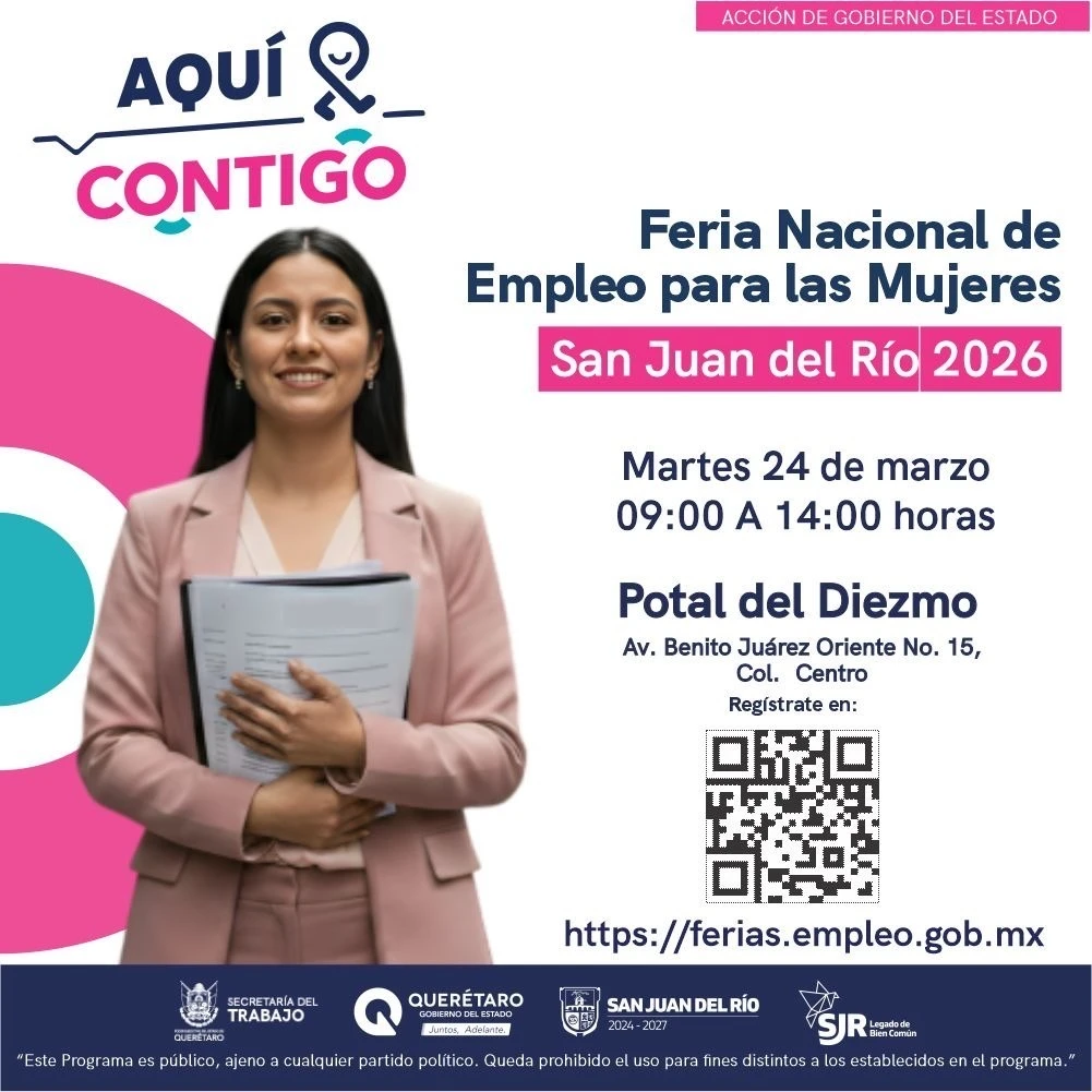 Invita Secretaría del Trabajo a la Feria Nacional de Empleo para Mujeres en San Juan del Río