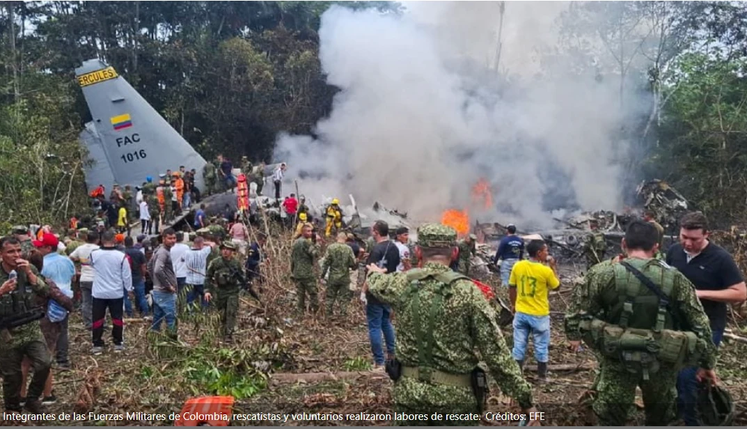 ¡Tragedia aérea sacude a Colombia! Avión militar se desploma y deja decenas de soldados muertos