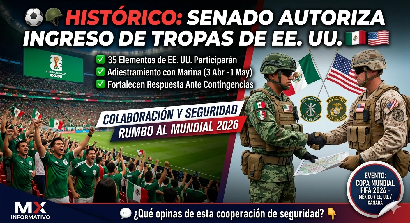 Senado de la República autoriza ingreso de tropas de EE. UU. para adiestramiento rumbo al Mundial 2026