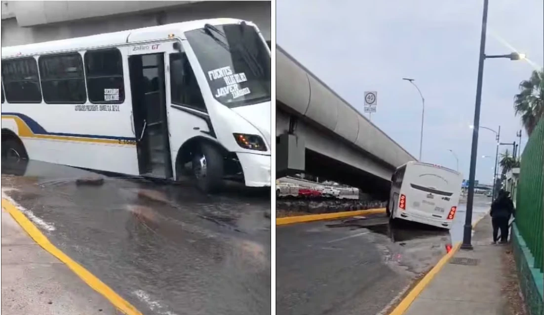 Incidente Vial en Paseo 5 de Febrero: Camión Atrapado en Socavón